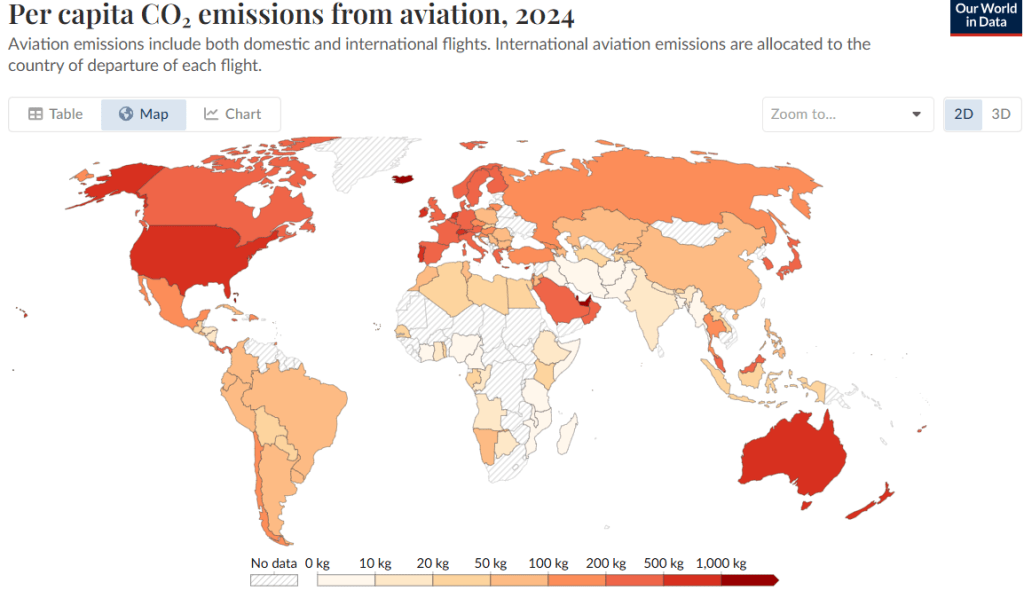 Aviation emissions per capita worldwide - Our World In Data